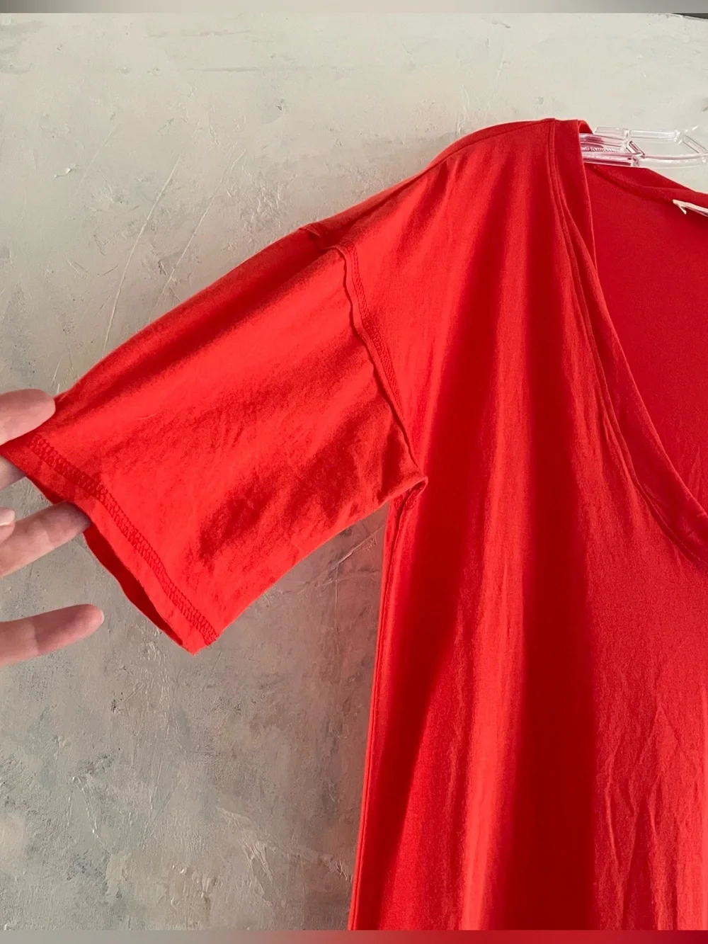NWT Free People FP Beach Montauk Midi Dress Tomato Red Relaxed Oversized S